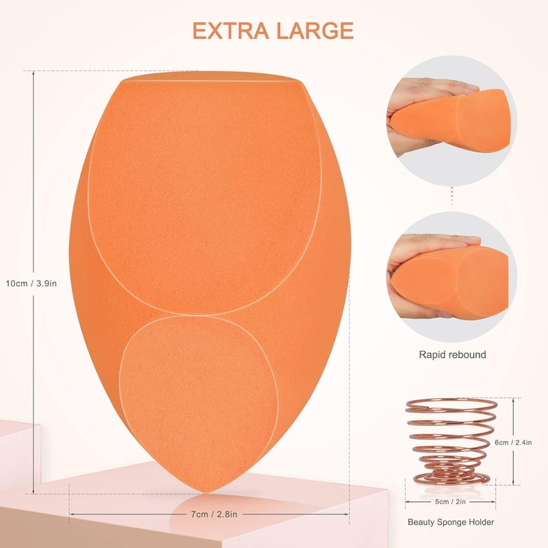 OtGalk XL EXTRA LARGE Make Up Beauty Sponges Blender-Product contains: 1x Extra Large(10 cm) and 1 Sponge Holder-for Dry & Wet Use for Face Body , Blush Cream, Liquid Foundation Powder Application - Image 3